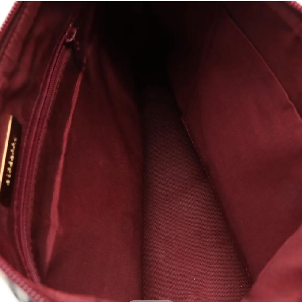 Burberry burgundy leather and house check shoulder bag with COA! - Picture 2 of 9
